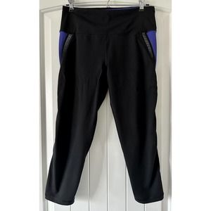 Victoria’s Secret VSX Capri Knockout Pants Workout Yoga Black/Purple Size M